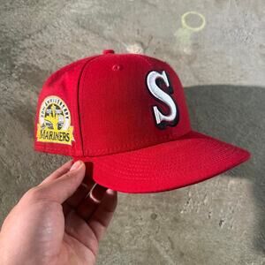 Hat Club Exclusive New Era Seattle Mariners 30th Anniversary Fitted Red 7 1/8